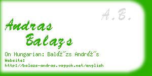 andras balazs business card